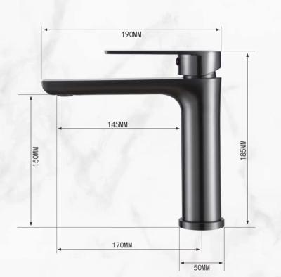 China Other HP 304 stainless steel black basin faucet Wash hands wash basin faucet Bathroom cabinet hot and cold faucet for sale