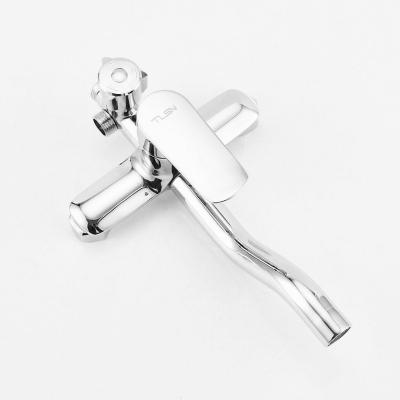 China Metered Faucets Bathroom Shower Set Chrome Plated Single Handle Brass Faucet Rain Shower Head special offer for sale