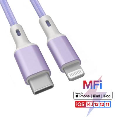 China New Mobile Phone Chip MFi Certified Cable 100% Original 8pin For iPhone 12 MacBook PD MFI USB Cable Fast Charging Data Kable Transimission for sale