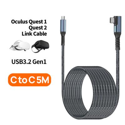 China VR Oculus Research 2 OEM For Cable VR Oculus Research 2 VR Line Nylon Braided Gen1 Type C Right Angle VR Cable Customized 6m 3m 5m 16ft USB 3 .2 to USB C for sale