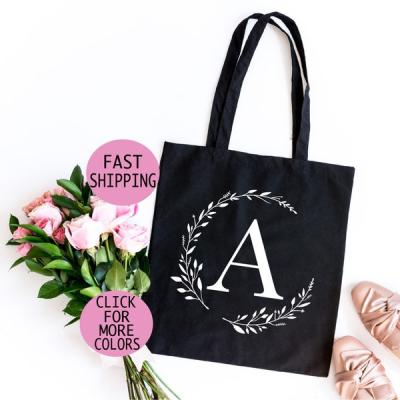 China B040 Handled Personalized Cosmetic Make Up Bag Best Friend Bridesmaid Gifts Custom Cosmetic Bags Mom Teacher Canvas Tote Bag for sale