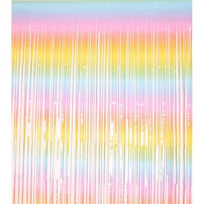 China Tinsel String Foil Fringe Door Window Door Decorations Party Decoration Curtains S0163 Macaron Party Curtains for Party for sale