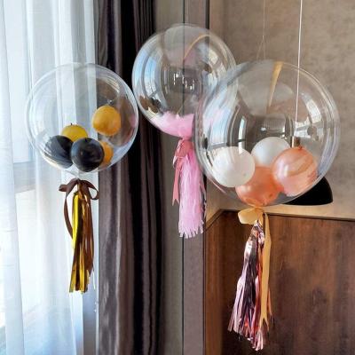 China Wholesale Party Decoration S0151 10 18 20 24 36 Inch Transparent PVC Bobo Balloons Clear Stretchable Helium Bubble Party Balloons S0151 for sale