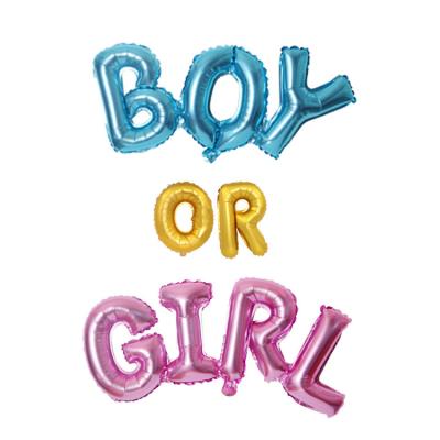 China Party Decoration S0212 Bestselling Boy or Girl Letter Baby Shower Party Decoration Set Gender Reveal Party Decor Foil Gender Reveal Theme Balloon for sale