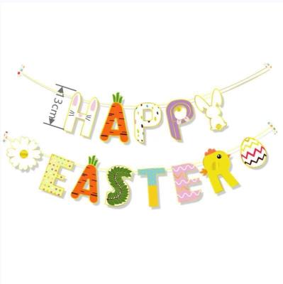 China A0004 Happy Easter Party Decoration Hanging Banner For Outdoor Craft Kit Bunny Easter Decorations 2022 Easter Party Festival Poster for sale