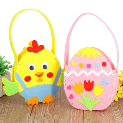 China Custom Bunny Basket Egg Bag Flocked Easter Decoration Happy Gift DIY Tote Bag Easter Rabbit Party Egg Bag Wholesale Decoration A0006 for sale