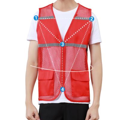 China New LOGO Jacket Strip Mesh Fabric Customized Reflective Vest Customized OEM Construction Safety for sale