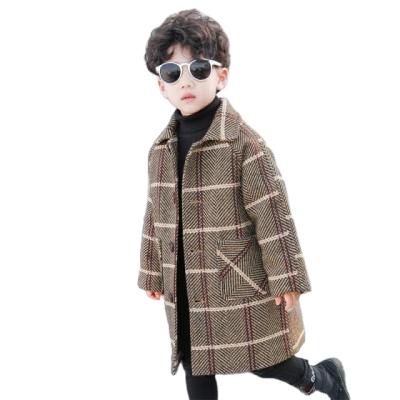 China 2021 New OEM Regular Boys Winter Handsome Jacket Warm Mid Length Ditch Coat for sale