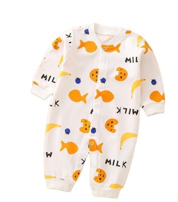 China 100% Cotton Ins Hot Sales Newborn Clothing 100%Cotton Footed One Piece Baby Overalls for sale