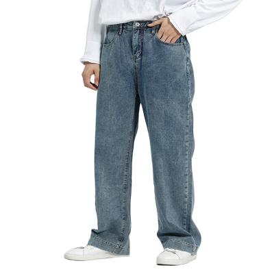 China 2021 New Arrival Plus Size Men's Blue Jeans Pants Non-Stretch Wide-Leg Cropped Trousers Jeans For Stylish Men for sale