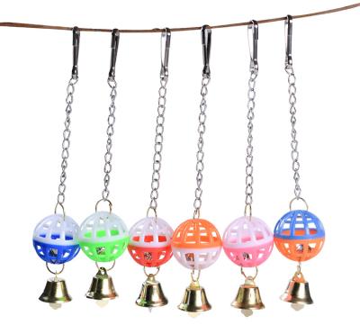 China New Viable Bird Toy Bell Two Color Hanging Parrot Bird Sounding Toy Bird Toy Rattle for sale