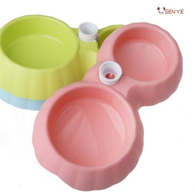 China Viable Plastic Dog Bowl ABS Feeser Dog Bowl Eco Resin Double Pet LOGO Automatic Drinking Dog Bowl for sale