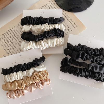 China 100% Silk Scrunchy Large Luxury Scrunchy Silk Beautiful Satin Non-Toxic Luxury Hair Ties for sale