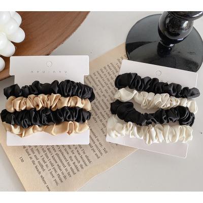 China Free Shipping Beautiful 1 Cm Small Silk Satin Tie 100% Pure Silk Hair Scrunchies for sale