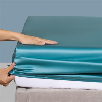 China Home Environmental Popular Blue 100% Bamboo Bedding Fitted Sheets Twin King Sizes for sale