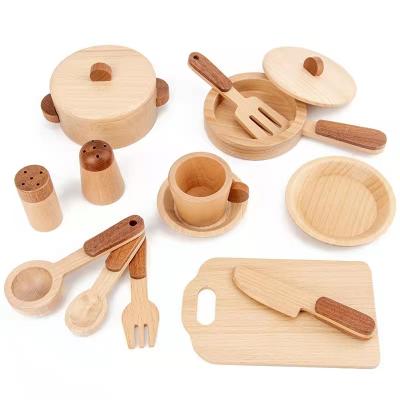 China Kids Baby DIY Early Education Early Education Wooden Role Play Kitchen Toys Bin Sensory Tools With Box Educational Montessori Toys for sale