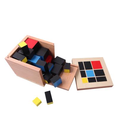 China The contact to Ms. Lucy Wholesale Kid Wooden Montessori please place the teaching aids study materials trinomial cube for sale