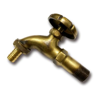 China Basin Gold Faucet Garden Valve Antique Brass Bibcock Water Tap for sale