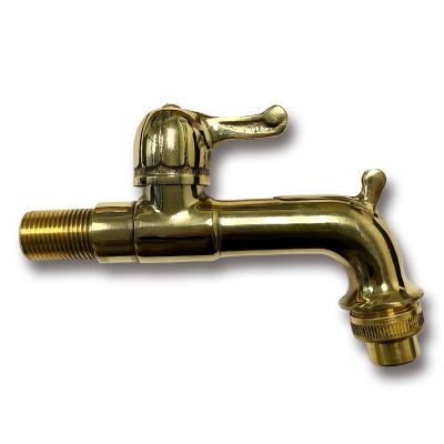 China Brass Basin Bibcock Gold Faucet Garden Water Tap for sale