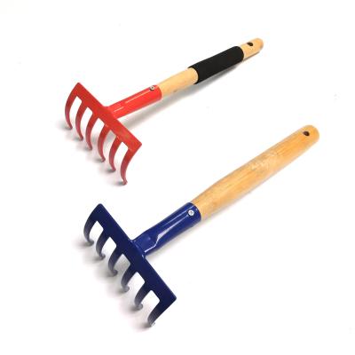 China Durable And Strong Wooden Garden Tools Handle Rake Hand Rake for sale