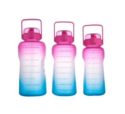 China Hot Selling Stocked Amazon Large Capacity Time Marker Water Sports Plastic Bottles With Handle for sale