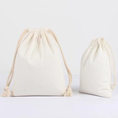 China Cheap Custom Small Muslin White Printed Organic Cotton Drawstring Bags Eco - Friendly Eco - Friendly for sale