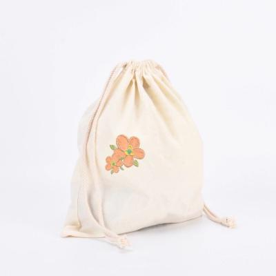 China High Quality Eco-friendly Fashion Gift OEM Small Fabric Cotton Canvas Drawstring Bags for sale