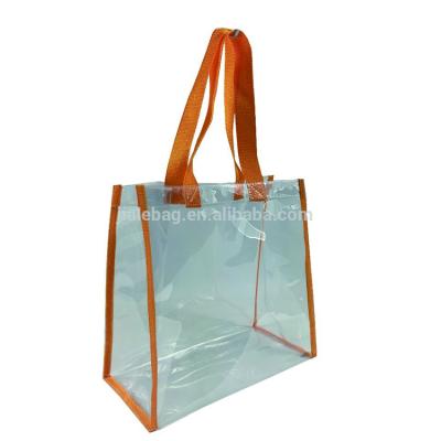 China Eco-friendly Custom Personalized Transparent PVC Clear Tote Bag for sale