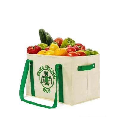 China Super Strong Reusable Good Quality Eco-friendly Promotional Cube Grocery Large Non-Folding Logo Woven Tote Bag for sale