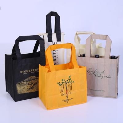 China High Quality Custom Logo Recycled Recycled Printed PP Woven Wine Bags for sale