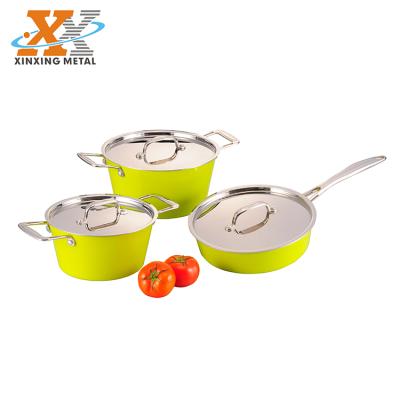 China Sustainable Top Selling Stick Cookware Non Set 6 Piece Chef Cookware Kitchen Sets for sale