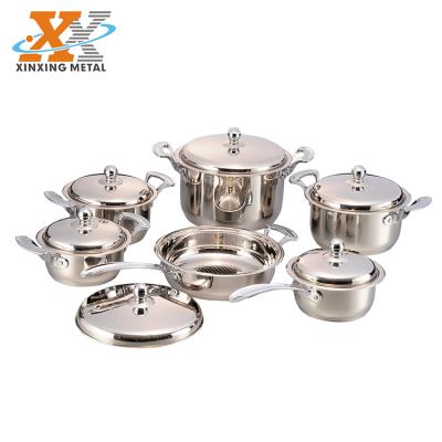 China Sustainable Kitchen Ware Stylish Fashion Cookware Set Stainless Steel Pot Cookware Set for sale