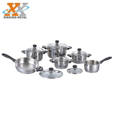 China 12Pcs Stainless Steel Casserole Cooking Pot Sustainable Cookware Set Cooking Pot and Pans for sale