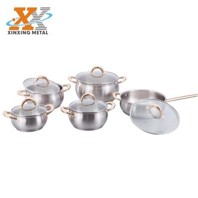 China 2021 Sustainable Modern Design Apple Shape Home Kitchen Cooking Pot Stainless Steel Cookware Set for sale