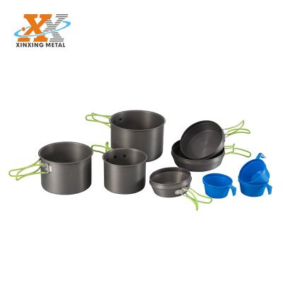 China New Portable Item Camping Cook Set Aluminum Hard Anodized Cookware Tools for sale