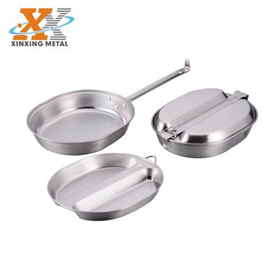 China Best Practical Selling Stainless Steel Outdoor Mess Tin Military Lunch Box Mess Kit For Sale for sale