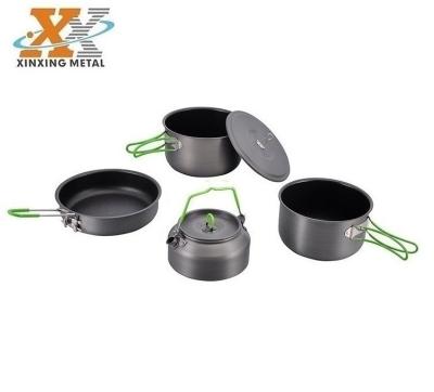 China Sustainable Cookware Maker Cooking Pot Picnic Cook Set Camping Cookware Set for sale