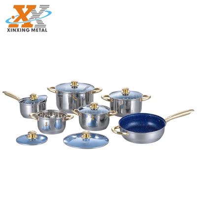 China New Design Sustainable Product 12Pcs Set Of Stainless Steel Kitchen Cookware Sets For Cooking for sale