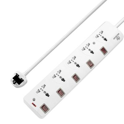 China White Universal 3m Home Cable Applicance Power Strip Household Backup 5 Power Sockets EU UK USA Single Plug Switch for sale