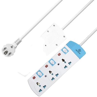 China Home Appliance Quality Assurance Extension Socket 3 4 5 6 Way 2m Cable Universal Socket With Individual Switch Power Strip for sale