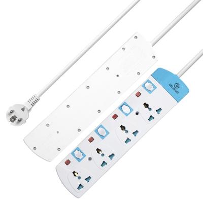 China Home Applicance Universal 3 4 5 Individual 6 Gang Extension Cable Wire Socket Switch Child Safety Protection Power Individual Strip for sale