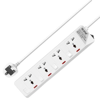 China Warm White Universal Outlet 4 Way Universal Standard Extension Socket Switch Extension Board Socket Multiple Power Strip for sale