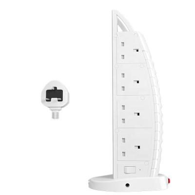 China Residential/General Purpose British Standard Power Strips Tower Muti-socket 8outlet+4USB+2typec Overload Protection Extension Wire Socket for sale