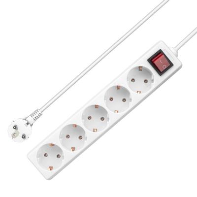 China Commercial Socket 5 European Type Multi Strip Extension Sockets With Switch Power Strip Home Office for sale