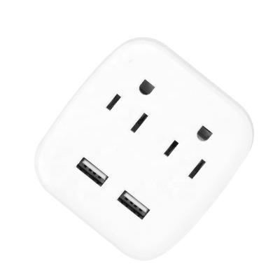 China Electrical Outlet Connection 2AC Outlets+2USB Ports Wall Mount Charging Station Travel Adapt Power Strip for sale