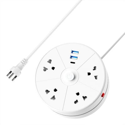 China Thailand Standard Home Applicance 4 Outlets Retractable Power Strip With Type-C Charging Power Switch 2 Usb 1 Plug for sale