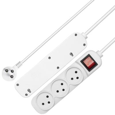 China High Quality Home Applicance 3 Way Multiple Type Extension Socket With Switch Electrical Outlet Israel Standard Power Strip White for sale