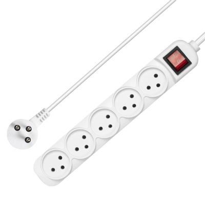 China Multi Home Appliance Outlet Israel Hot Sell Plug Outlet 1m Manufacturers Electric Power White Strip Extension Cord 5outlet for sale