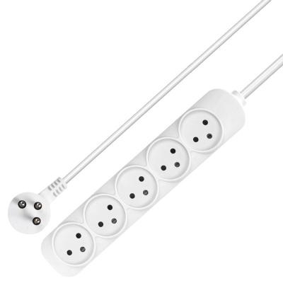 China Home Appliance Israel Hot Sell Plug 1m Plug 1m Manufacturers Electric Power Multi White Strip Extension Cord Plug Outlet 5 Outlet for sale