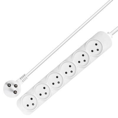 China Home Appliance High Quality 6 Way Multiple Type Extension Socket With Switch Electrical Outlet Israel Standard Power Strip White for sale